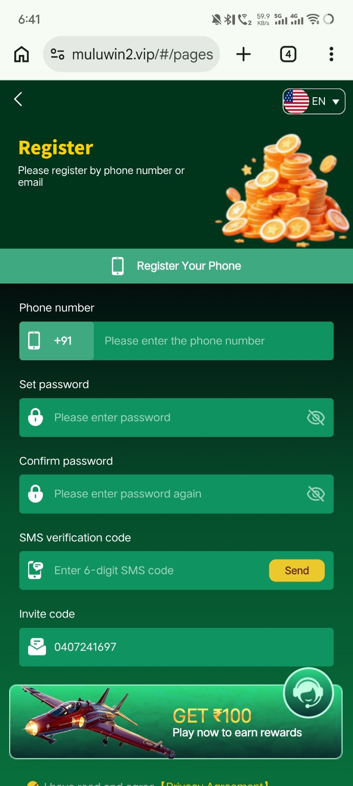 MuluWin Games How to Register on MuluWin Games guide screenshot