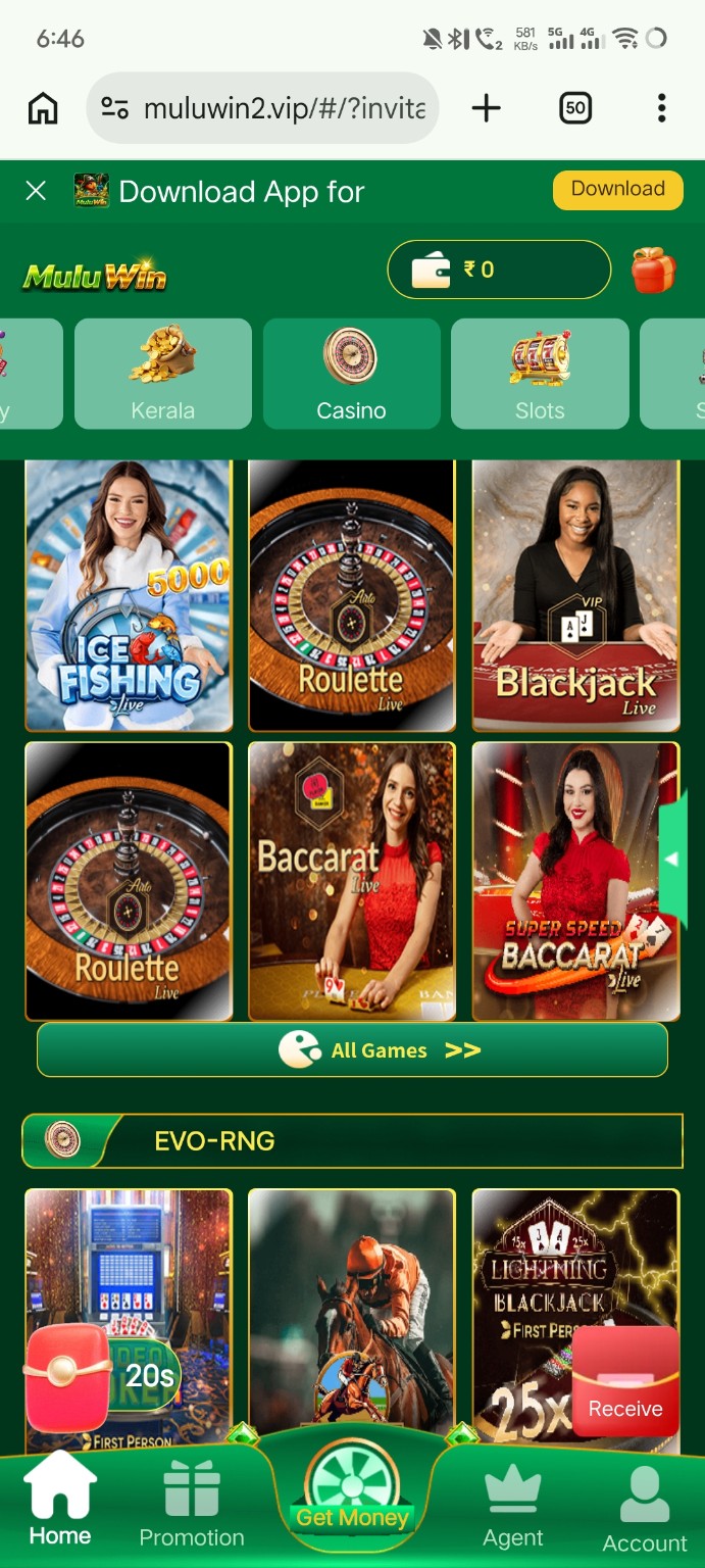 MuluWin Games Live Casino Games guide screenshot